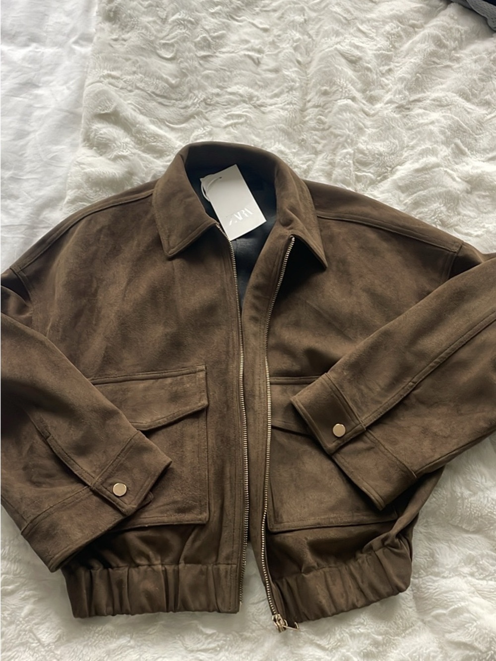 NWT zara oversized faux suede jacket